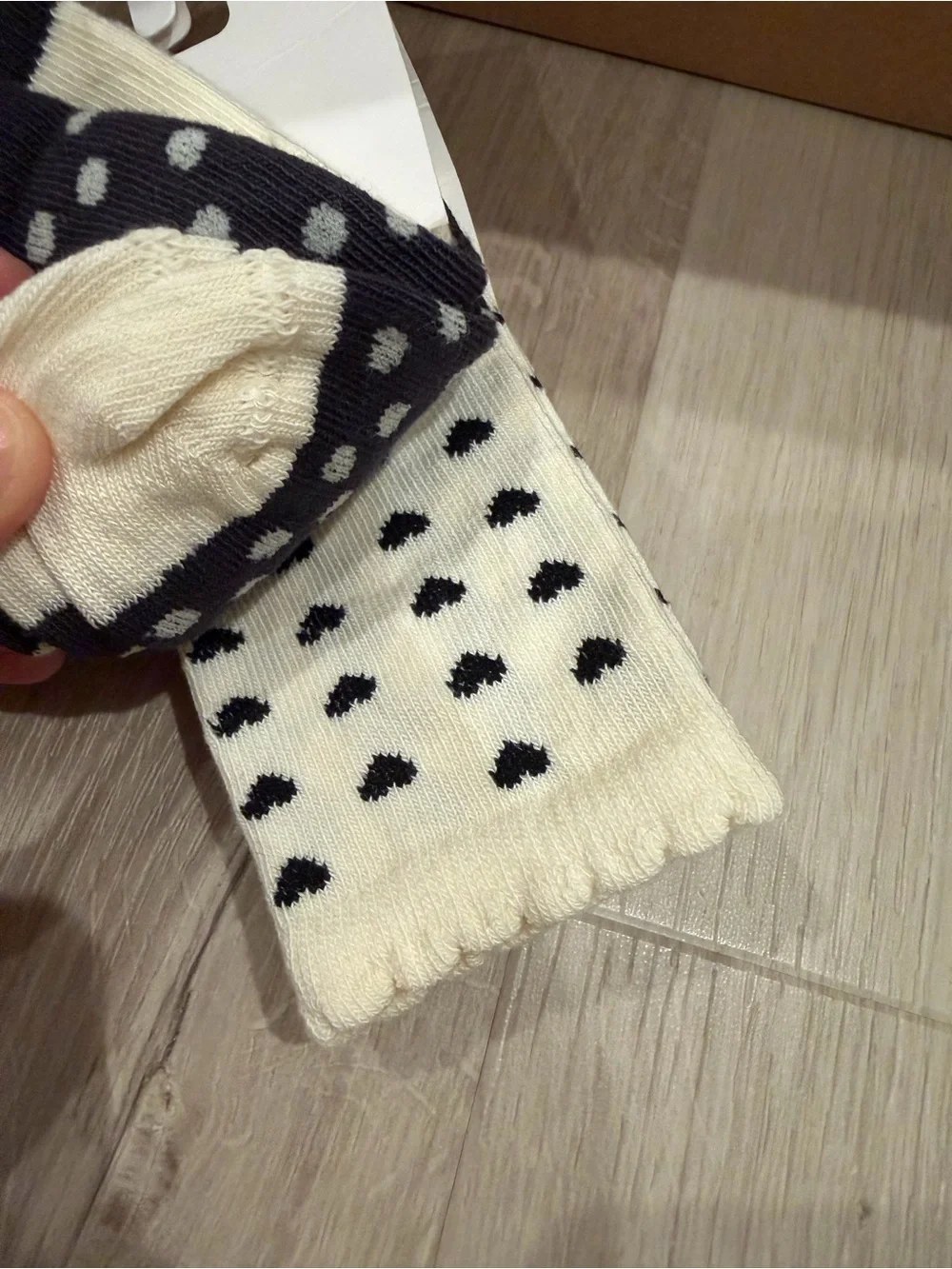 New 2 Sets of 3 Pairs Zara Socks Black White Cream Hearts Polka Dots Toddlers